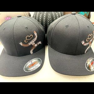 Flex fit New Cap by Hooey in Black with Brown Paisley and Embrodery on back